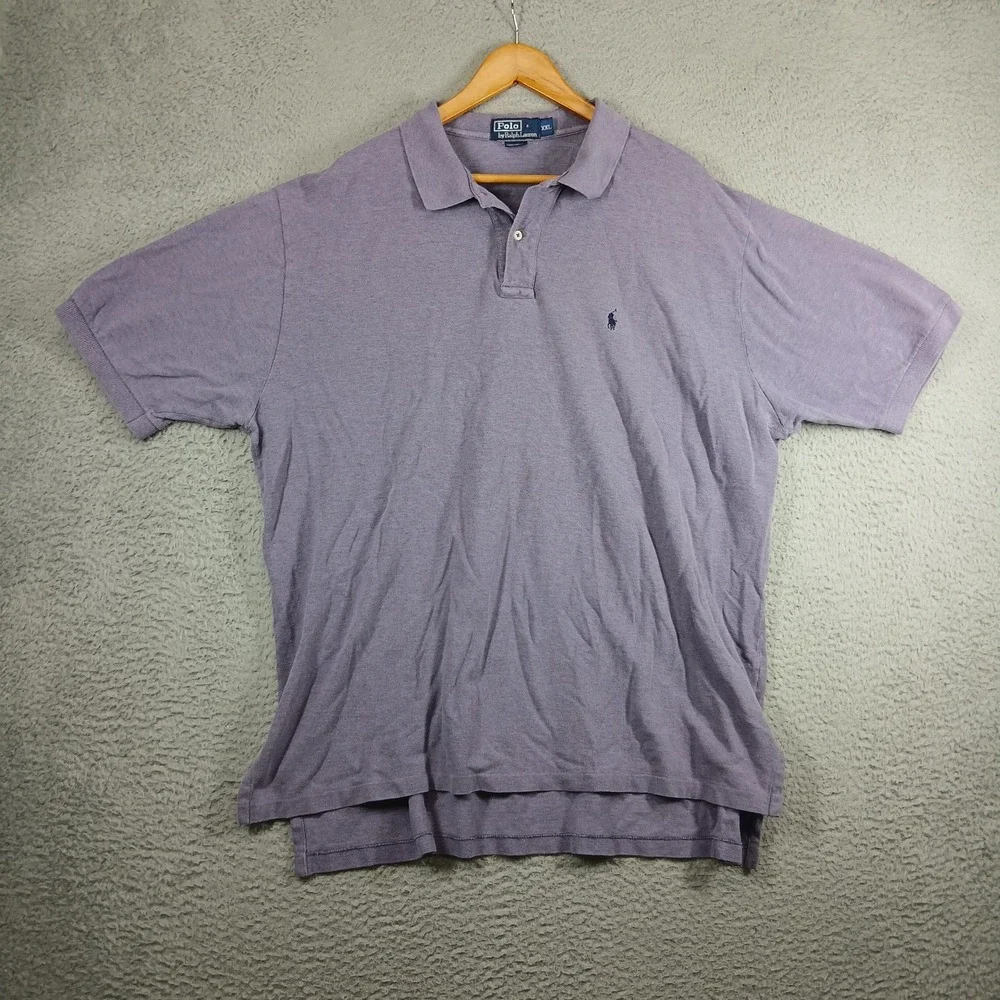 Vintage Polo Ralph Lauren Pique‎ Cotton Knit Short Sleeve Polo Shirt XXL Purple